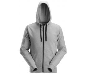 2801 Sudadera clásica con capucha y cremallera completa gris