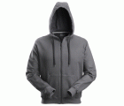 2801 Sudadera clásica con capucha y cremallera completa gris acero