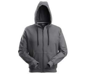 2801 Sudadera clásica con capucha y cremallera completa gris acero