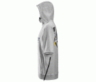 2850 Sudadera holgada con capucha, manga corta y logotipo gris jaspeado