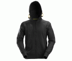 2880 Sudadera con capucha, cremallera completa y logo 3D negra