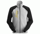 2887 Sudadera tipo chaqueta con cremallera completa y logotipo gris claro/ negro
