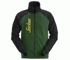 2887 Sudadera tipo chaqueta con cremallera completa y logotipo verde bosque/ negro