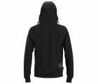 2888 Sudadera con capucha, cremallera completa y logotipo negra