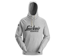 2894 Sudadera con capucha y logo gris jaspeado