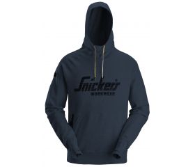 2894 Sudadera con capucha y logo azul marino jaspeado