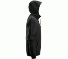 2895 Sudadera con capucha, cremallera completa y logo negro