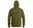 2895 Sudadera con capucha, cremallera completa y logo verde khaki