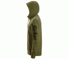 2895 Sudadera con capucha, cremallera completa y logo verde khaki