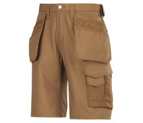 3014 Pantalones cortos de trabajo con bolsillos flotantes Canvas+ marron