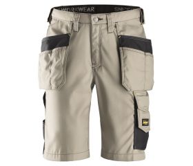 Pantalones cortos de trabajo bolsillos flotantes Rip-Stop 3023 Kaki / Negro