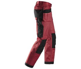 Pantalones largos de trabajo DuraTwill bolsillos flotantes 3212 Rojo intenso / Negro