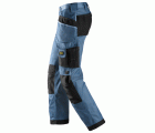3212 Pantalones largos de trabajo DuraTwill bolsillos flotantes Azul oceano / Negro