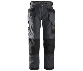 Pantalones largos de trabajo Rip-Stop bolsillos flotantes 3213 Gris acero / Negro