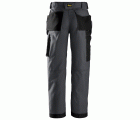 Pantalones largos de trabajo Rip-Stop bolsillos flotantes 3213 Gris acero / Negro