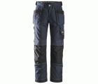 Pantalones largos de trabajo Rip-Stop bolsillos flotantes 3213 Azul marino / Negro