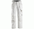 Pantalones largos de trabajo Canvas+ bolsillos flotantes 3214 Blanco