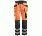 3233 Pantalón alta visibilidad con bolsillos flotantes clase 2 Naranja / Gris antracita