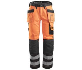 3233 Pantalón alta visibilidad con bolsillos flotantes clase 2 Naranja / Gris antracita