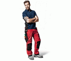 3312 Pantalones largos de trabajo DuraTwill rojo-negro