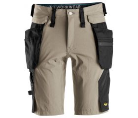 6108 Pantalones cortos de trabajo LiteWork con bolsillos flotantes desmontables beige/ negro