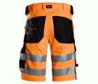 6136 Pantalones cortos de trabajo elásticos de alta visibilidad clase 1 naranja-negro
