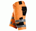 6136 Pantalones cortos de trabajo elásticos de alta visibilidad clase 1 naranja-negro