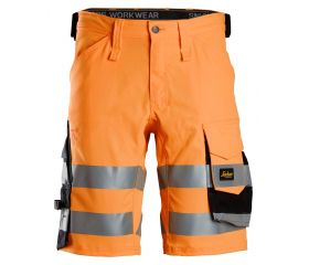 6136 Pantalones cortos de trabajo elásticos de alta visibilidad clase 1 naranja-negro