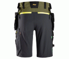 6140 Pantalones cortos de trabajo elásticos FlexiWork Softshell con bolsillos flotantes verde kaki/ gris acero