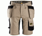 6141 Pantalones cortos de trabajo elásticos Slim Fit AllroundWork con bolsillos flotantes beige/ negro