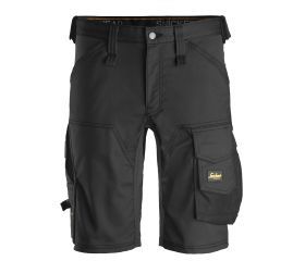 Pantalones cortos de trabajo elásticos Slim Fit AllroundWork 6143 Negro