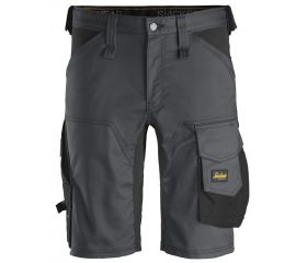 Pantalones cortos de trabajo elásticos Slim Fit AllroundWork 6143 Gris acero / Negro