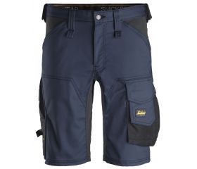 Pantalones cortos de trabajo elásticos Slim Fit AllroundWork 6143 Azul marino / Negro