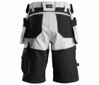 6147 Pantalones cortos de trabajo elásticos para mujer con bolsillos flotantes AllroundWork blanco/ negro