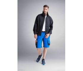 6151 Pantalones cortos de trabajo elásticos de ajuste holgado AllroundWork con bolsillos flotantes azul verdadero/ negro