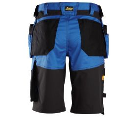 6151 Pantalones cortos de trabajo elásticos de ajuste holgado AllroundWork con bolsillos flotantes azul verdadero/ negro