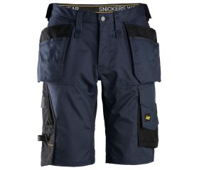 6151 Pantalones cortos de trabajo elásticos de ajuste holgado AllroundWork con bolsillos flotantes azul marino/ negro