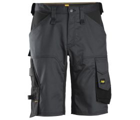 Pantalones cortos de trabajo elásticos ajuste holgado AllroundWork 6153 Gris Acero/Negro