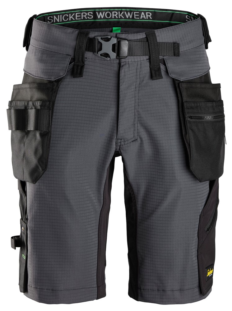 Imagen del producto 6172 Pantalones cortos de trabajo bolsillos flotantes desmontables FlexiWork color gris acero