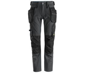 Pantalones largos de trabajo bolsillos flotantes desmontables LiteWork 6208 Gris Acero/Negro