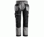 6214 Pantalones largos de trabajo con bolsillos flotantes Canvas+ RuffWork gris-negro
