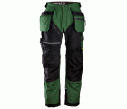 6214 Pantalones largos de trabajo con bolsillos flotantes Canvas+ RuffWork verde forestal-negro