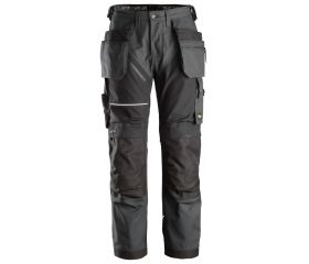 6214 Pantalones largos de trabajo con bolsillos flotantes Canvas+ RuffWork gris acero-negro
