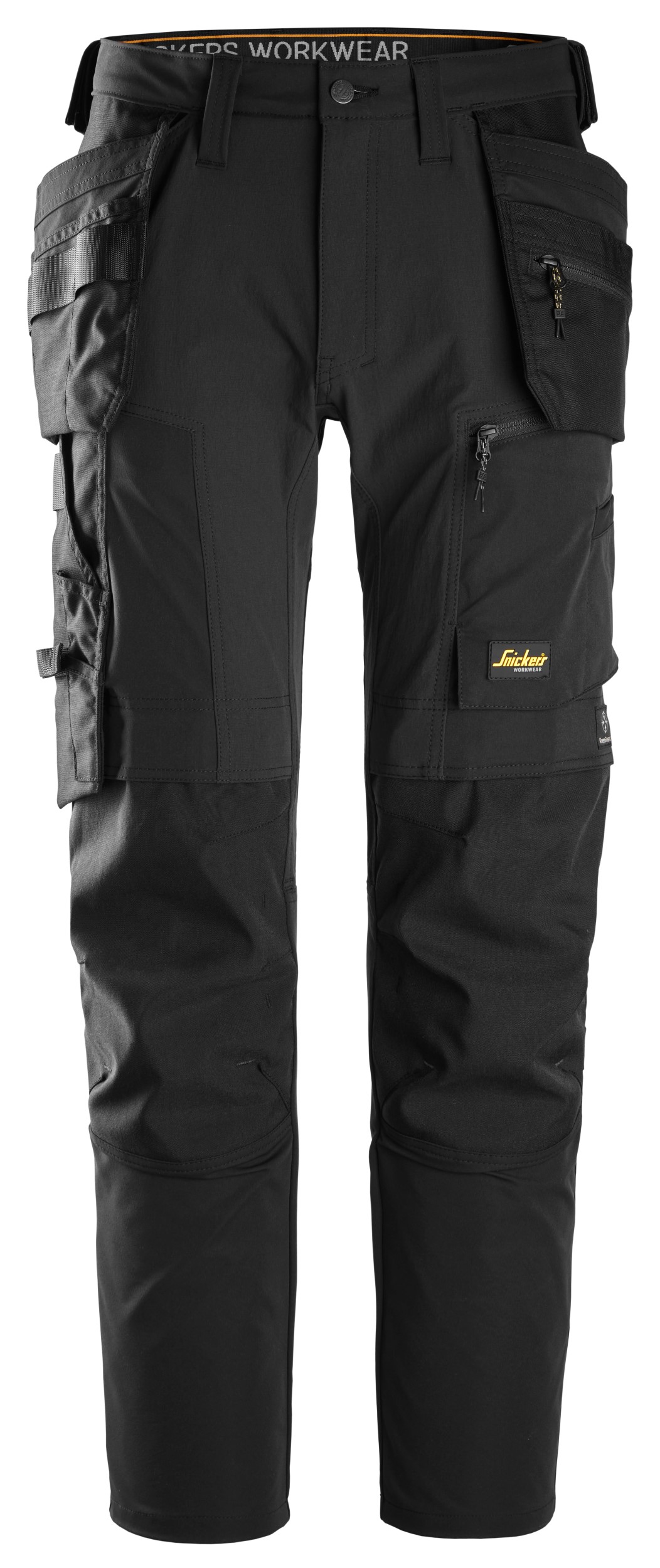 6218 Pantalones largos de trabajo elásticos AllroundWork Stretch con bolsillos flotantes color negro