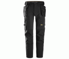 6218 Pantalones largos de trabajo elásticos AllroundWork Stretch con bolsillos flotantes color negro