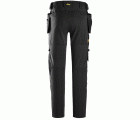 6218 Pantalones largos de trabajo elásticos AllroundWork Stretch con bolsillos flotantes color negro