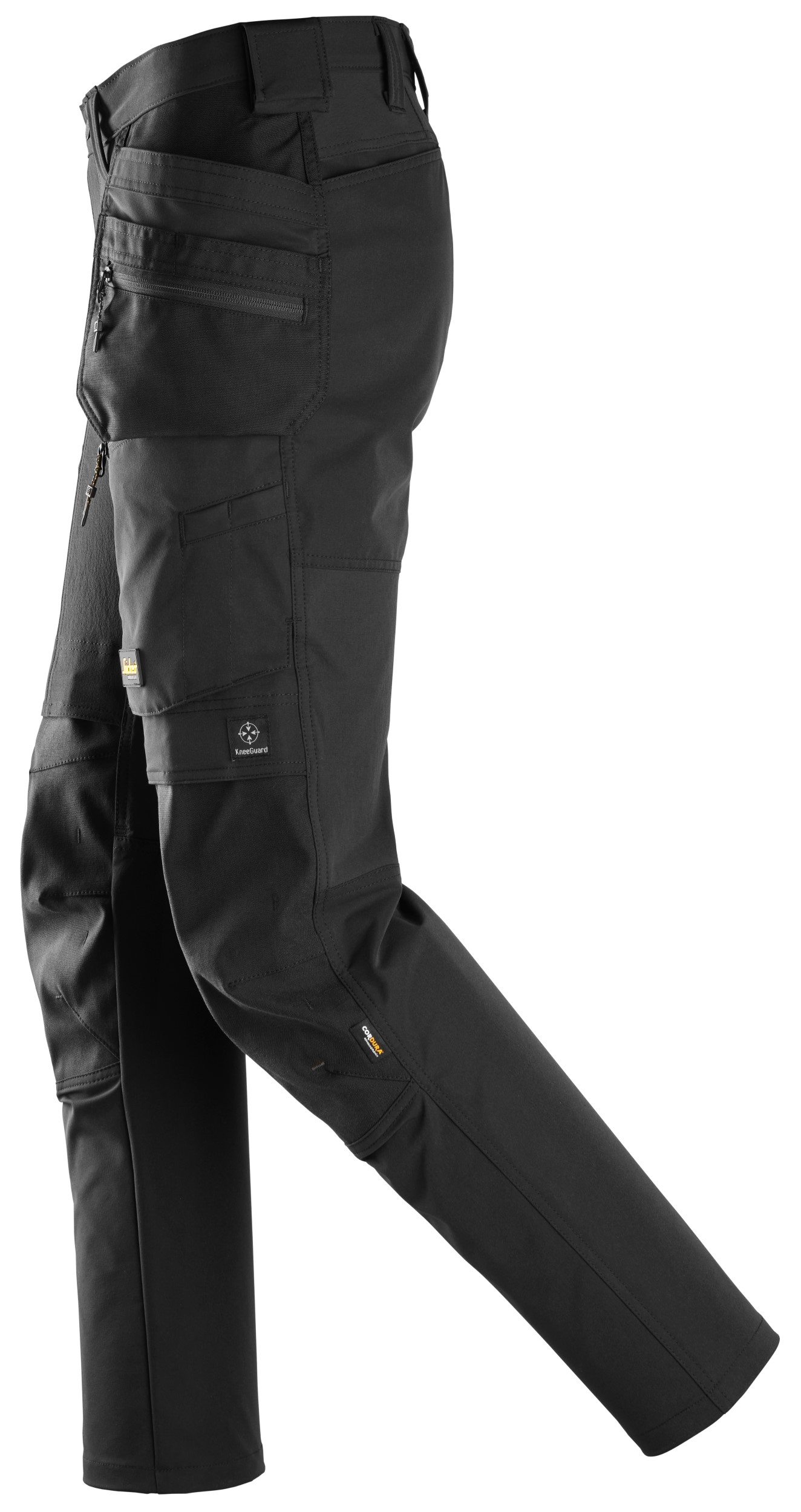 6218 Pantalones largos de trabajo elásticos AllroundWork Stretch con bolsillos flotantes color negro
