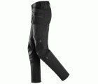6218 Pantalones largos de trabajo elásticos AllroundWork Stretch con bolsillos flotantes color negro