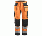 6230 Pantalón Allround Work+ Alta Visibilidad Bolsillos Flotantes CL2 Naranja / Gris acero