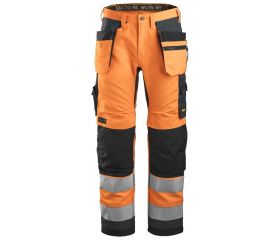 6230 Pantalón Allround Work+ Alta Visibilidad Bolsillos Flotantes CL2 Naranja / Gris acero